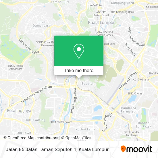 Jalan 86 Jalan Taman Seputeh 1 map