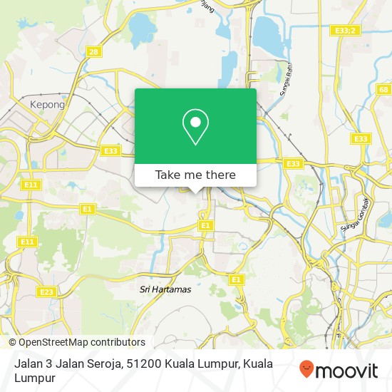 Peta Jalan 3 Jalan Seroja, 51200 Kuala Lumpur