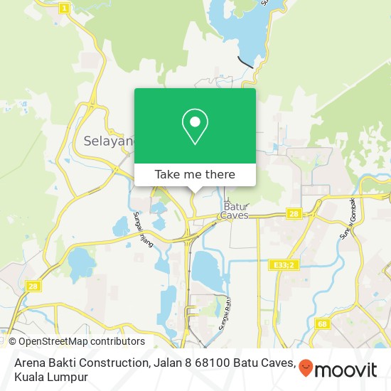 Peta Arena Bakti Construction, Jalan 8 68100 Batu Caves