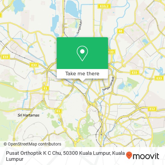 Peta Pusat Orthoptik K C Chu, 50300 Kuala Lumpur