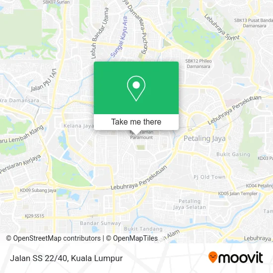 Jalan SS 22/40 map