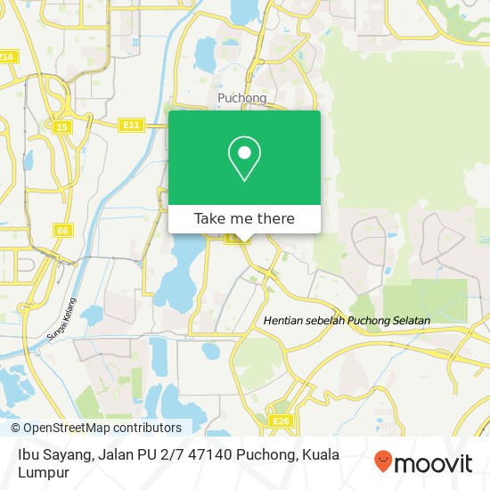 Ibu Sayang, Jalan PU 2 / 7 47140 Puchong map