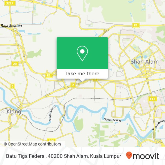 Peta Batu Tiga Federal, 40200 Shah Alam