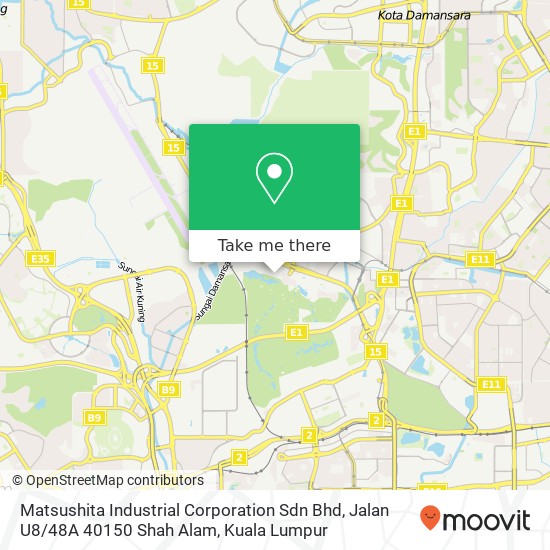 Matsushita Industrial Corporation Sdn Bhd, Jalan U8 / 48A 40150 Shah Alam map