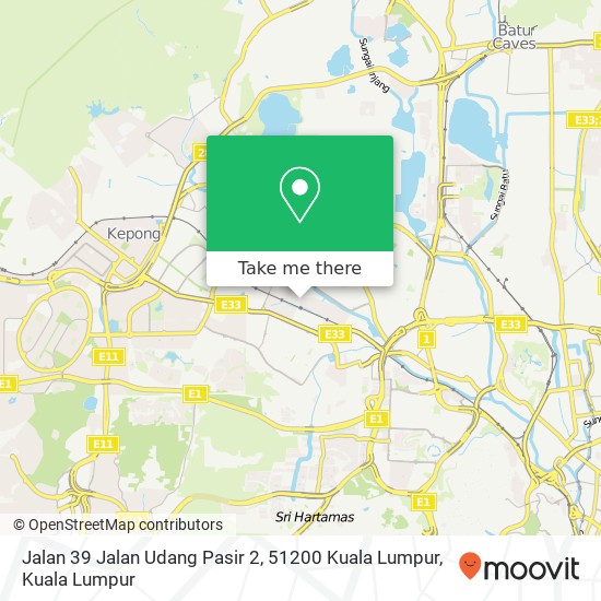 Peta Jalan 39 Jalan Udang Pasir 2, 51200 Kuala Lumpur