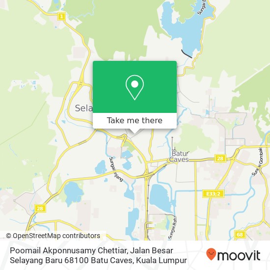 Peta Poomail Akponnusamy Chettiar, Jalan Besar Selayang Baru 68100 Batu Caves