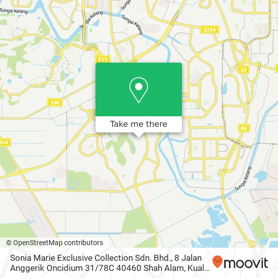 Peta Sonia Marie Exclusive Collection Sdn. Bhd., 8 Jalan Anggerik Oncidium 31 / 78C 40460 Shah Alam