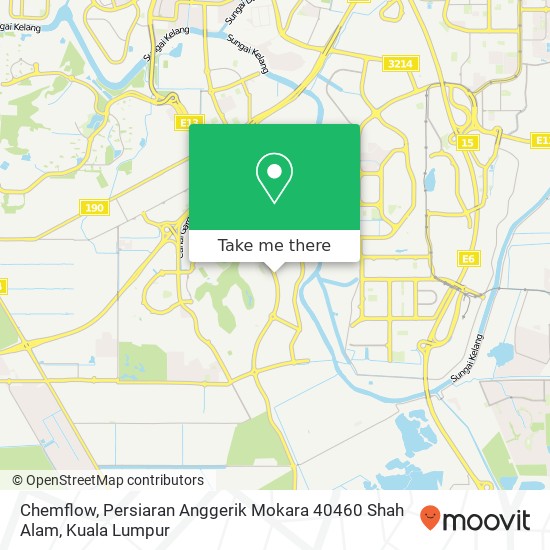 Peta Chemflow, Persiaran Anggerik Mokara 40460 Shah Alam