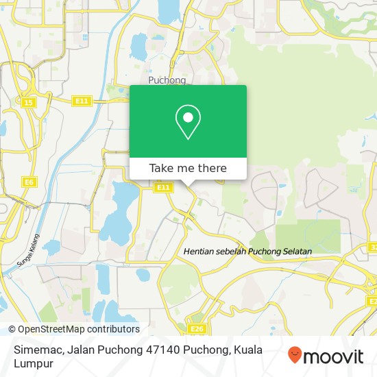 Peta Simemac, Jalan Puchong 47140 Puchong