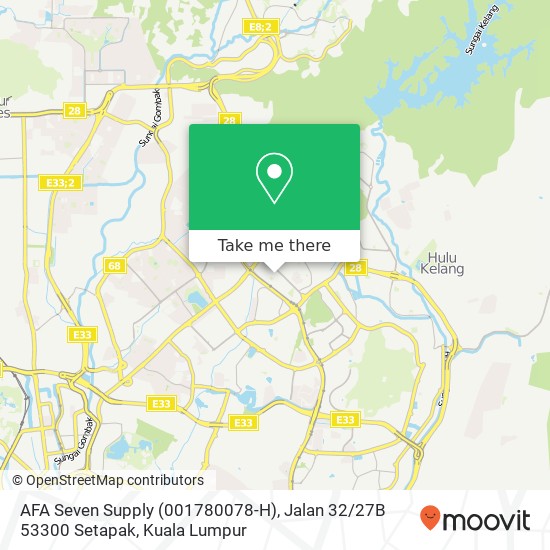 AFA Seven Supply (001780078-H), Jalan 32 / 27B 53300 Setapak map