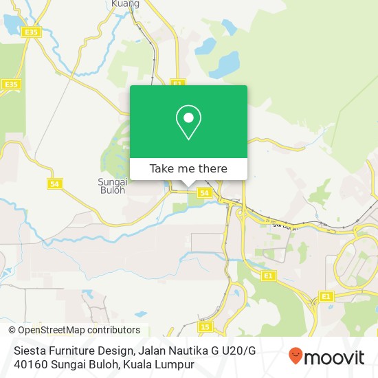 Peta Siesta Furniture Design, Jalan Nautika G U20 / G 40160 Sungai Buloh