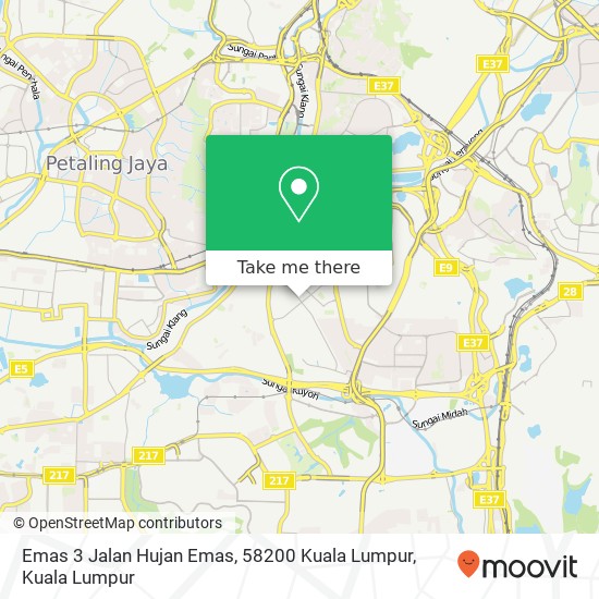 Peta Emas 3 Jalan Hujan Emas, 58200 Kuala Lumpur