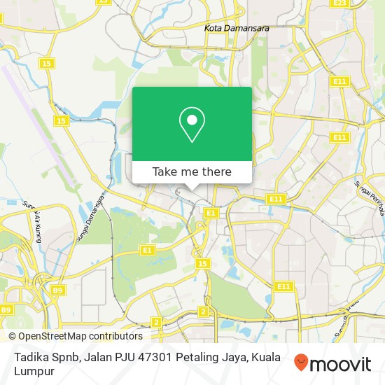 Peta Tadika Spnb, Jalan PJU 47301 Petaling Jaya