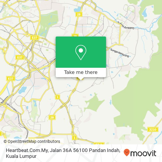 Peta Heartbeat.Com.My, Jalan 36A 56100 Pandan Indah