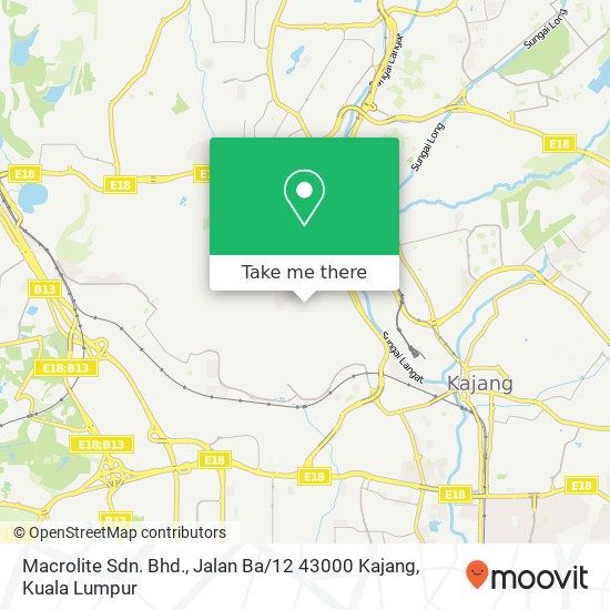 Macrolite Sdn. Bhd., Jalan Ba / 12 43000 Kajang map