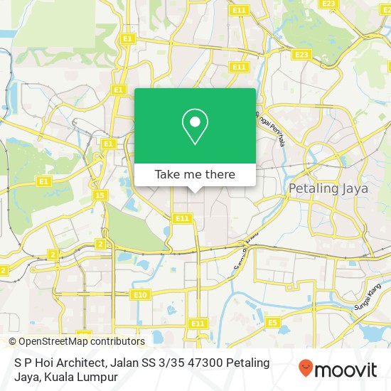 Peta S P Hoi Architect, Jalan SS 3 / 35 47300 Petaling Jaya