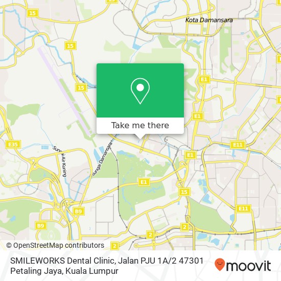 SMILEWORKS Dental Clinic, Jalan PJU 1A / 2 47301 Petaling Jaya map