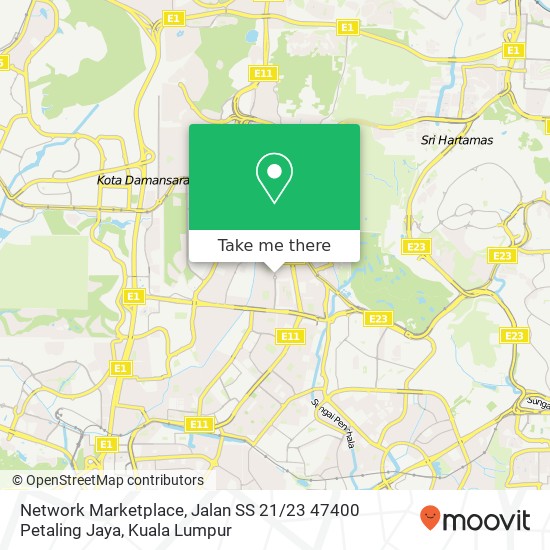 Network Marketplace, Jalan SS 21 / 23 47400 Petaling Jaya map