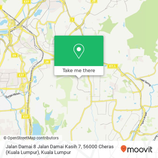 Jalan Damai 8 Jalan Damai Kasih 7, 56000 Cheras (Kuala Lumpur) map