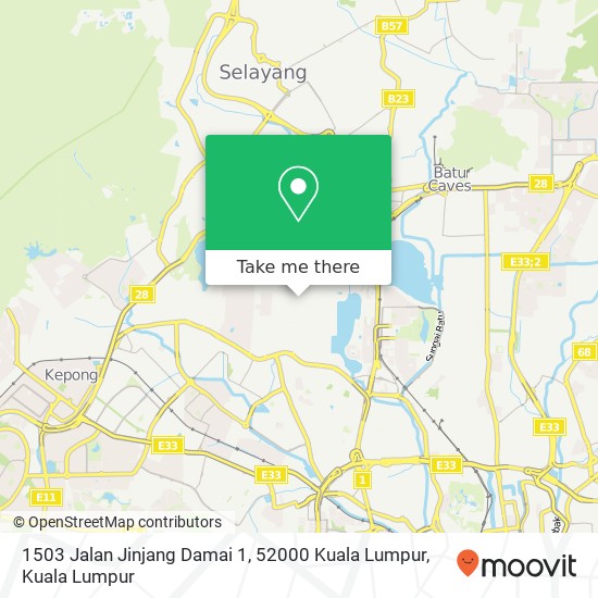 Peta 1503 Jalan Jinjang Damai 1, 52000 Kuala Lumpur