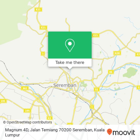 Magnum 4D, Jalan Temiang 70200 Seremban map