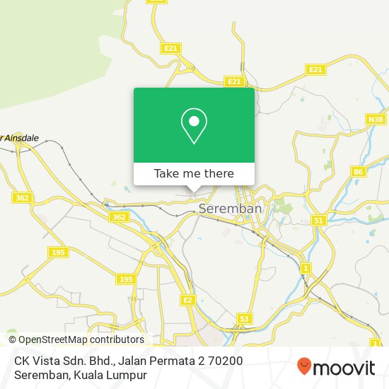 CK Vista Sdn. Bhd., Jalan Permata 2 70200 Seremban map