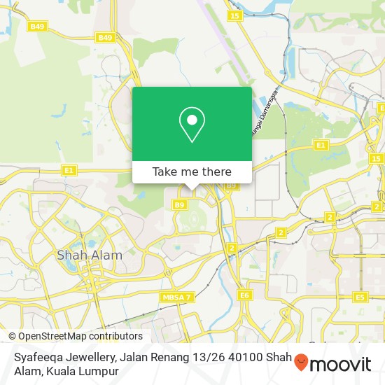 Syafeeqa Jewellery, Jalan Renang 13 / 26 40100 Shah Alam map