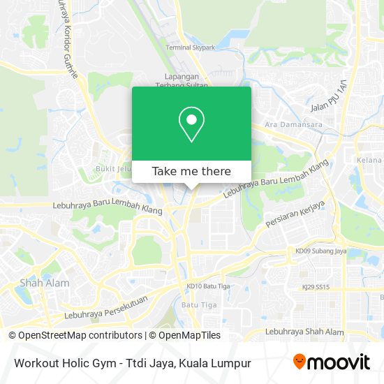 Peta Workout Holic Gym - Ttdi Jaya