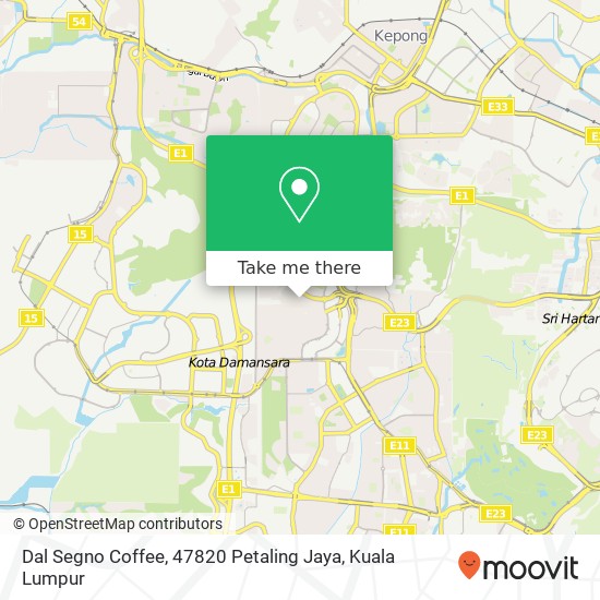 Peta Dal Segno Coffee, 47820 Petaling Jaya