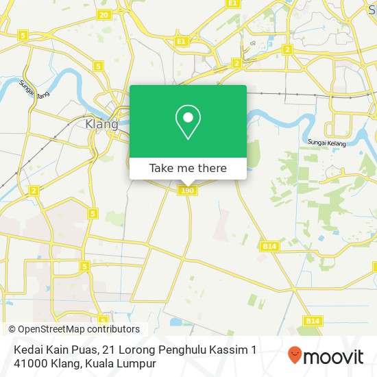 Kedai Kain Puas, 21 Lorong Penghulu Kassim 1 41000 Klang map