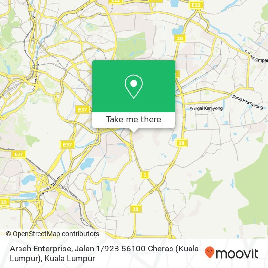 Arseh Enterprise, Jalan 1 / 92B 56100 Cheras (Kuala Lumpur) map
