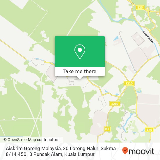 Peta Aiskrim Goreng Malaysia, 20 Lorong Naluri Sukma 8 / 14 45010 Puncak Alam