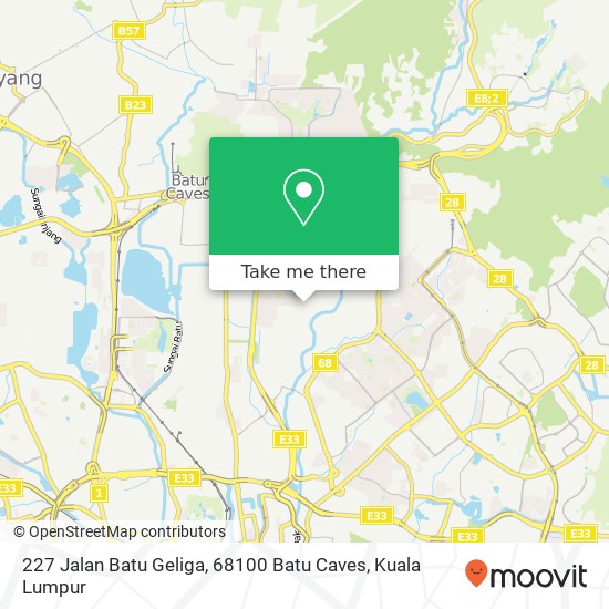 Peta 227 Jalan Batu Geliga, 68100 Batu Caves
