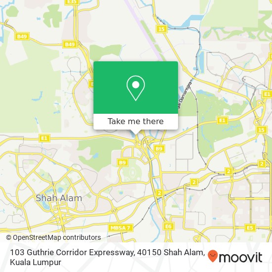 103 Guthrie Corridor Expressway, 40150 Shah Alam map