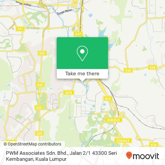 PWM Associates Sdn. Bhd., Jalan 2 / 1 43300 Seri Kembangan map