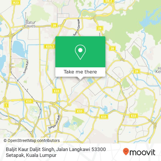 Peta Baljit Kaur Daljit Singh, Jalan Langkawi 53300 Setapak