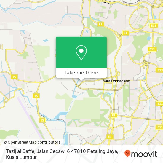 Peta Tazij al Caffe, Jalan Cecawi 6 47810 Petaling Jaya