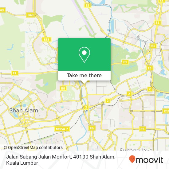 Peta Jalan Subang Jalan Monfort, 40100 Shah Alam