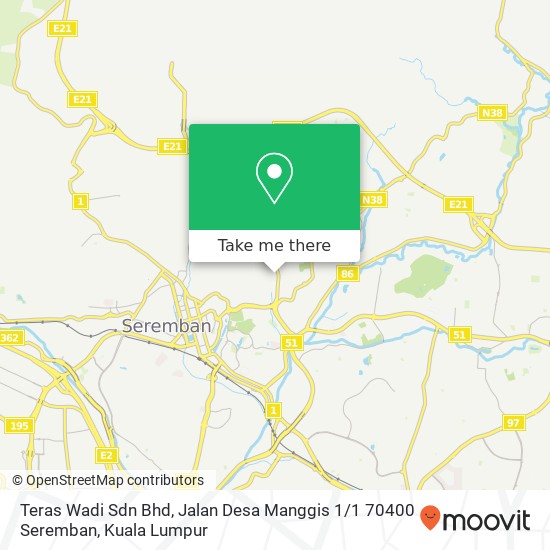 Teras Wadi Sdn Bhd, Jalan Desa Manggis 1 / 1 70400 Seremban map