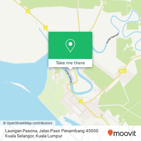 Peta Laungan Pesona, Jalan Pasir Penambang 45000 Kuala Selangor