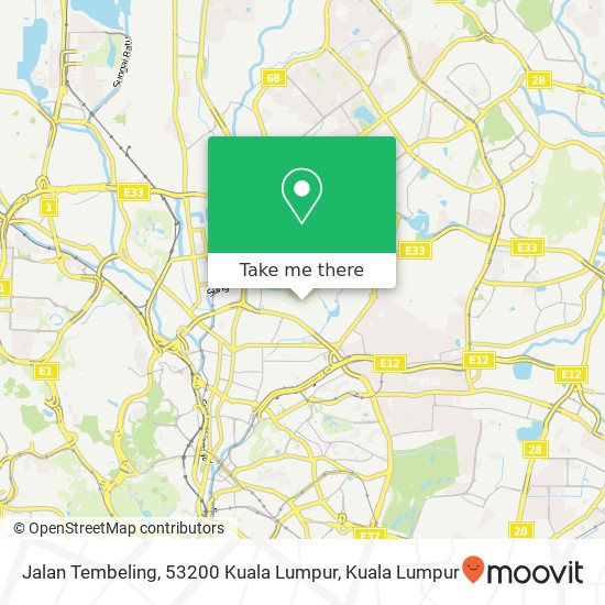 Peta Jalan Tembeling, 53200 Kuala Lumpur