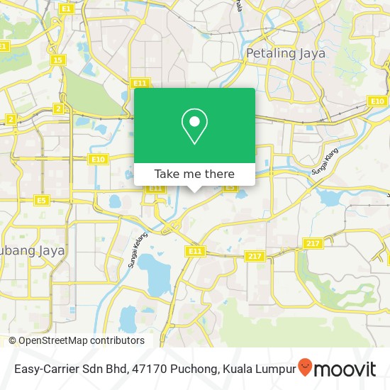 Peta Easy-Carrier Sdn Bhd, 47170 Puchong