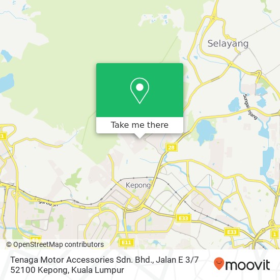 Peta Tenaga Motor Accessories Sdn. Bhd., Jalan E 3 / 7 52100 Kepong
