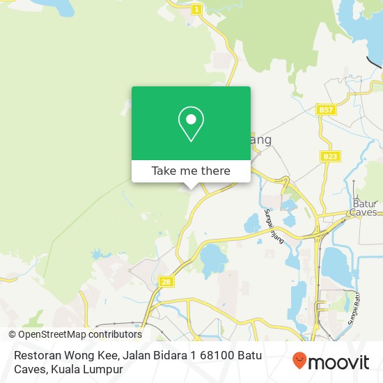 Restoran Wong Kee, Jalan Bidara 1 68100 Batu Caves map