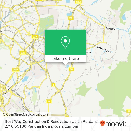 Best Way Construction & Renovation, Jalan Perdana 2 / 10 55100 Pandan Indah map