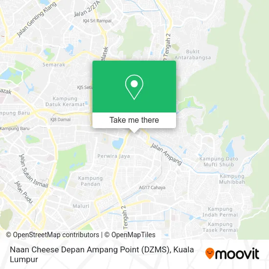 Peta Naan Cheese Depan Ampang Point (DZMS)