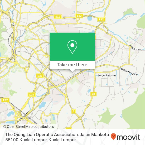 Peta The Qiong Lian Operatic Association, Jalan Mahkota 55100 Kuala Lumpur