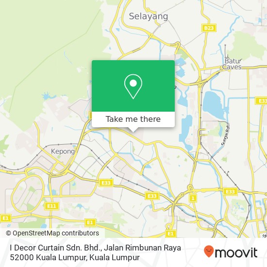 I Decor Curtain Sdn. Bhd., Jalan Rimbunan Raya 52000 Kuala Lumpur map