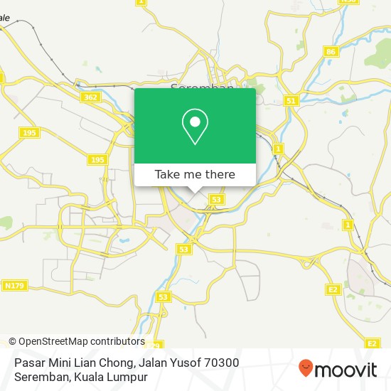 Pasar Mini Lian Chong, Jalan Yusof 70300 Seremban map