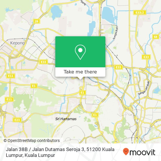 Peta Jalan 38B / Jalan Dutamas Seroja 3, 51200 Kuala Lumpur